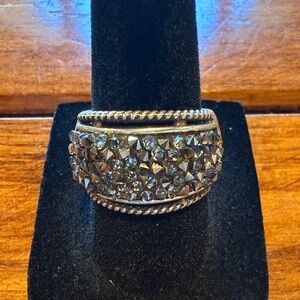 Brighton Silver Crystal Pavé Dome Ring